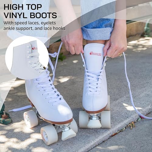 Chicago Quad Roller Skates for Girls & Boys – Durable, Top Performance Indoor/Outdoor Use or Roller Derby - Classic Deluxe Leather High-Top Boots with 60mm Urethane Wheels & Semi-Precision Bearings - Image 5
