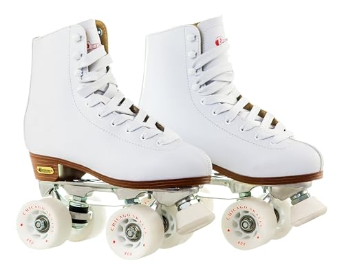 Chicago Quad Roller Skates for Girls & Boys – Durable, Top Performance Indoor/Outdoor Use or Roller Derby - Classic Deluxe Leather High-Top Boots with 60mm Urethane Wheels & Semi-Precision Bearings - Image 1