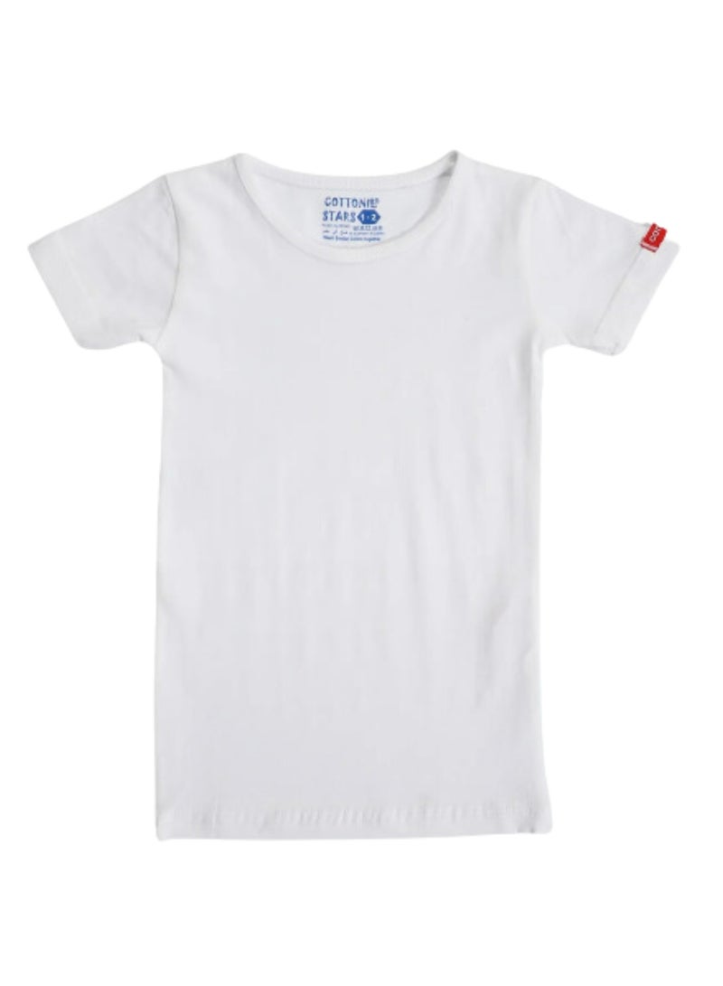 قطونيل اندرشيرت اولادي نصف كم قطن استريتش ابيض