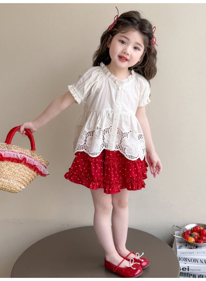Girl's Summer Set Polka Dot Dress Fashionable New Arrival Girls Children Stylish Little Girl Summer Clothes