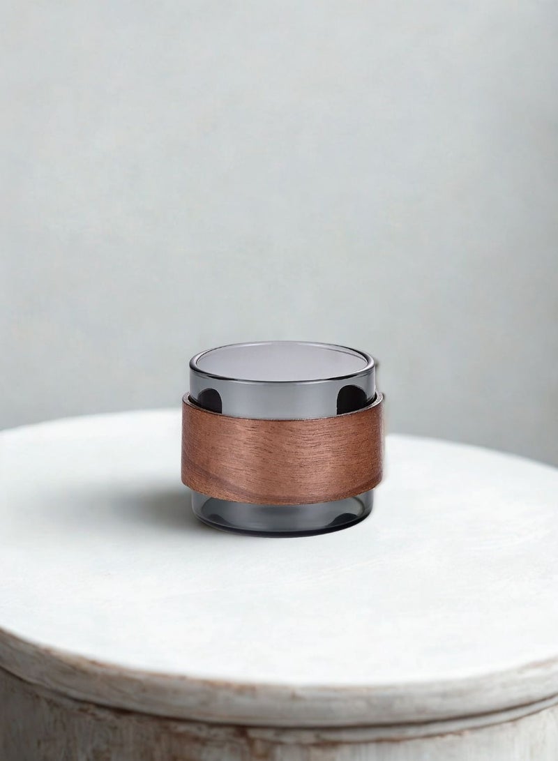 1Chase Glass Tea Set – 500ml Smoky Grey Teapot with Walnut Handle & Lid + 4pcs 130ml Cups, Heat-Resistant Tea Pot and Cup Set for Home & Office - Image 5