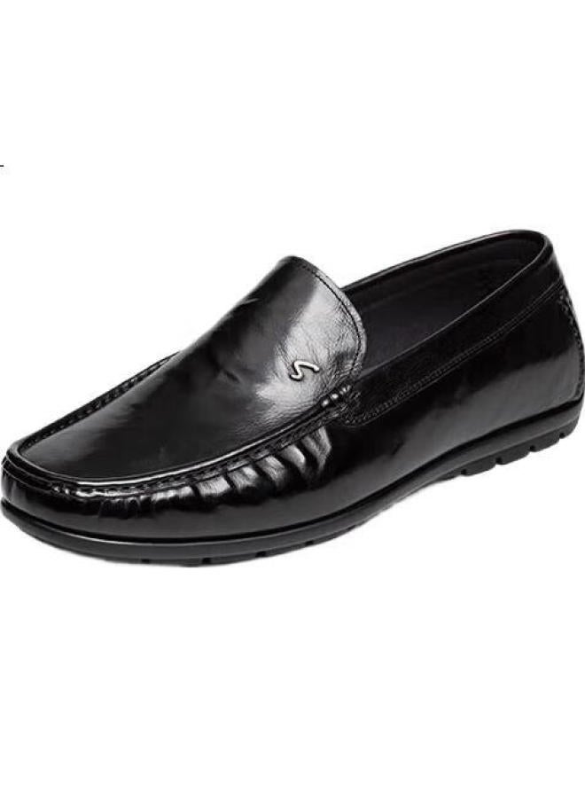 Satchi Men'S Shoes, Cowhide Slip-On Loafers, Penny Loafers, 752422232Z, Black, Size 42 - Image 1
