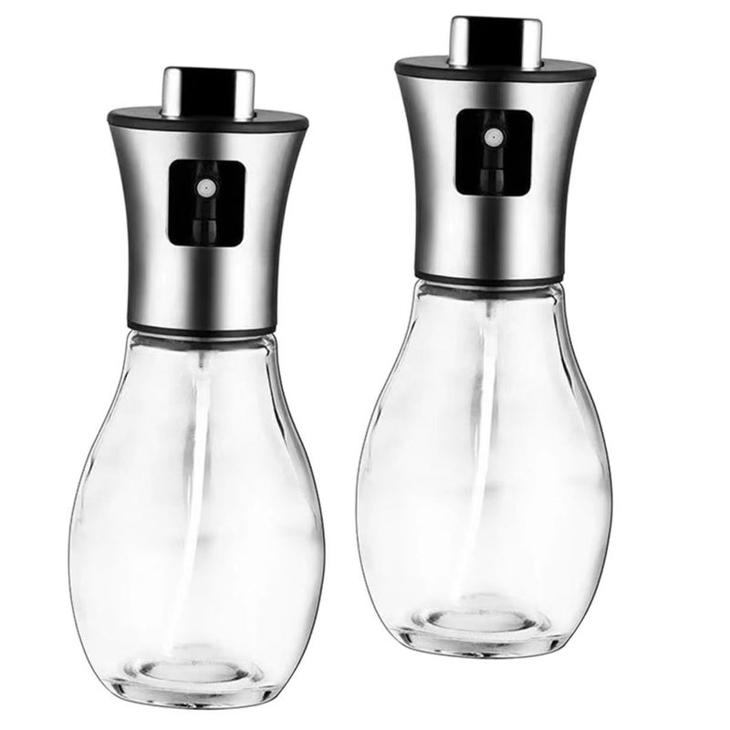 250ml Stainless Steel Oil Spray Bottle 2 Pack for Air Fryer Salad BBQ - Image 2