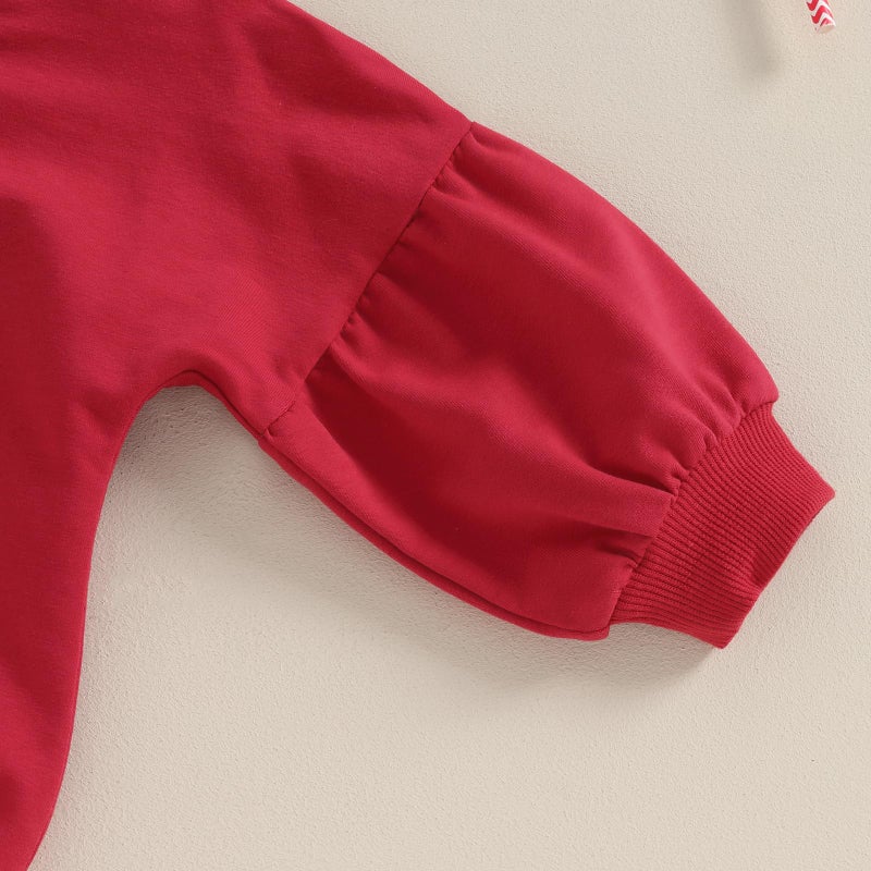 YINGISFITM Newborn Baby Girl Valentines Clothes Long Sleeve Onesie Bubble Romper Fall Winter Cute Outfits (Puff Sleeve Red, 3-6 Months) - Image 5