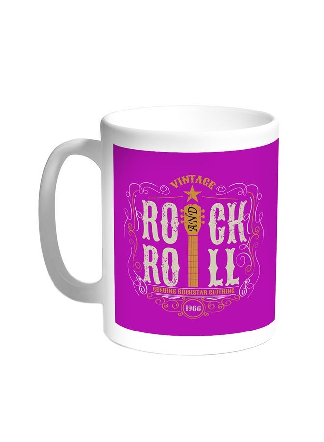 Rock And Roll Printed Coffee Mug White 11ounce