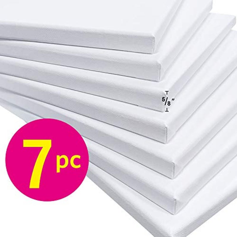 PHOENIX Stretched Canvas for Painting 8x8 Inch/7 Value Pack, 8 Oz Triple Primed 5/8 Inch Profile 100% Cotton White Blank Canvas, Square Framed Canvas for Oil Acrylic & Pouring Art - Image 2