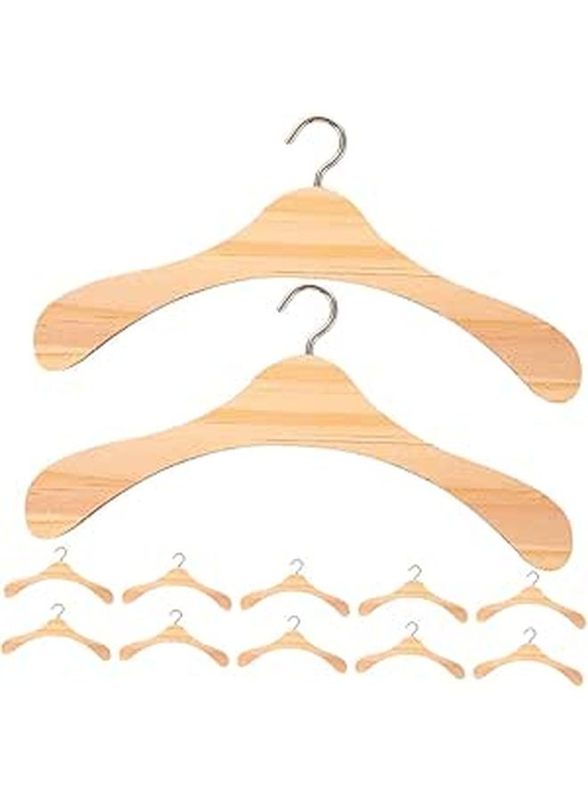 Wooden Doll Clothes Hangers 12pcs Miniature Wardrobe Accessories for Organizing Outfits - Image 1