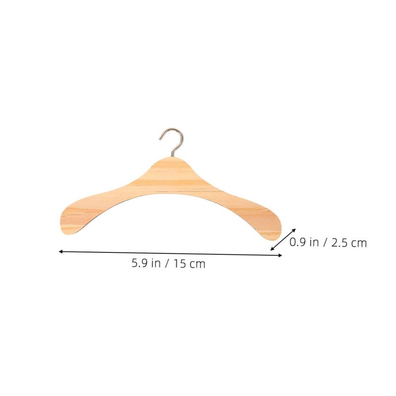 Wooden Doll Clothes Hangers 12pcs Miniature Wardrobe Accessories for Organizing Outfits - Image 3