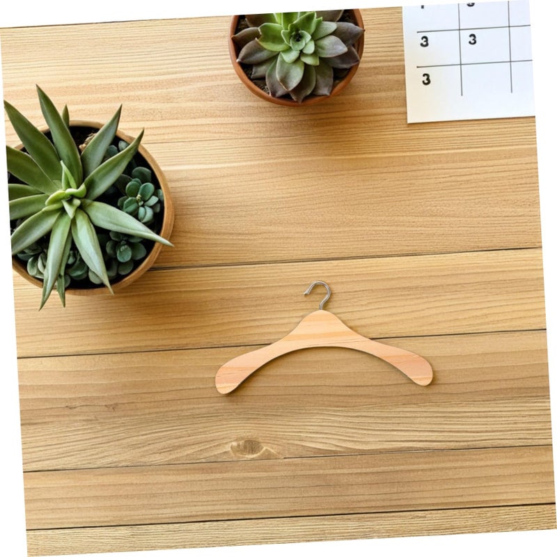 Wooden Doll Clothes Hangers 12pcs Miniature Wardrobe Accessories for Organizing Outfits - Image 5