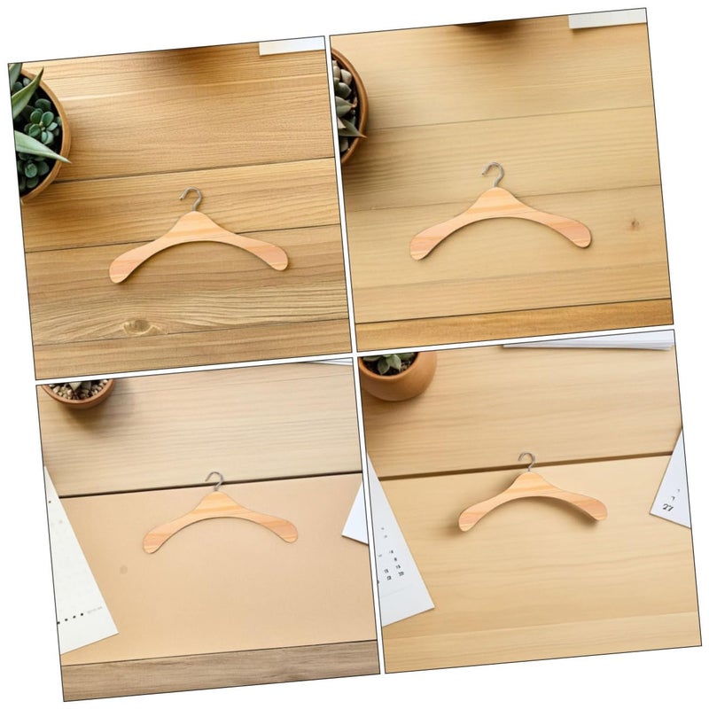 Wooden Doll Clothes Hangers 12pcs Miniature Wardrobe Accessories for Organizing Outfits - Image 4