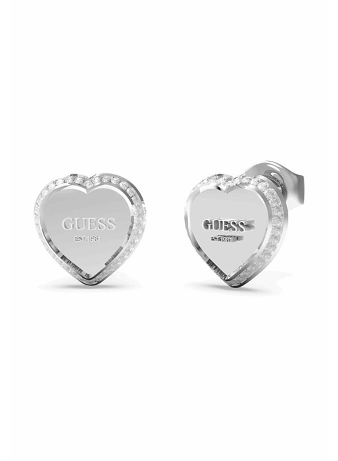 Silver Heart Stud Earring