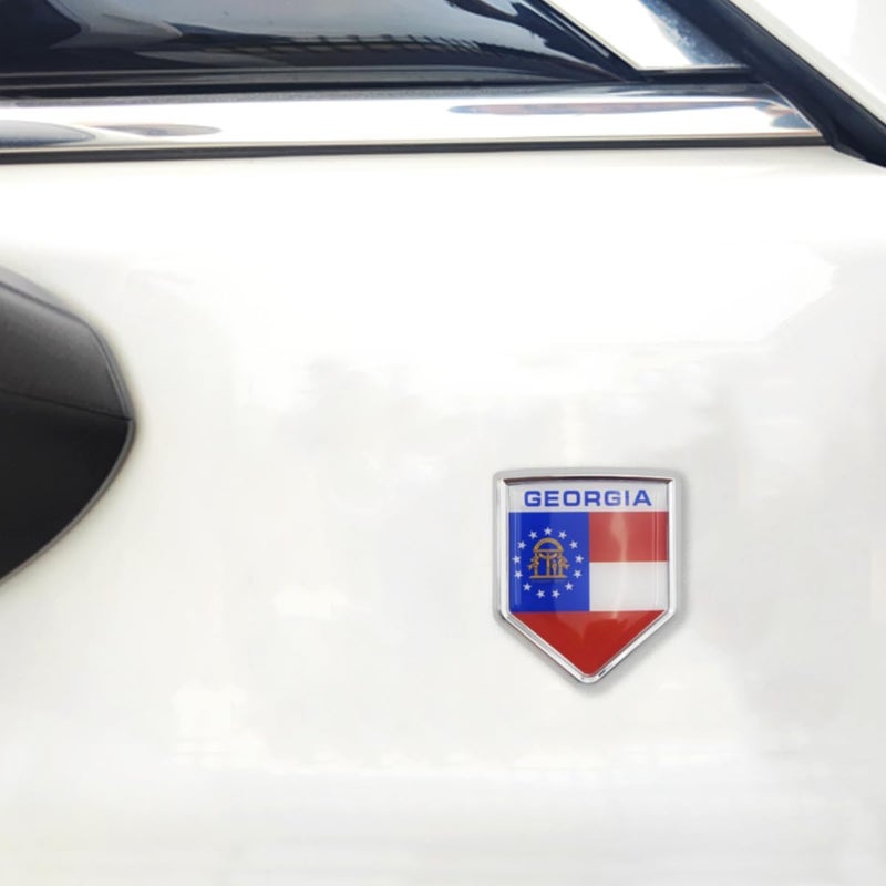 Overdecor 2 Pack Georgia Flag Decal Sticker Emblem Flags for Bumper - Image 4