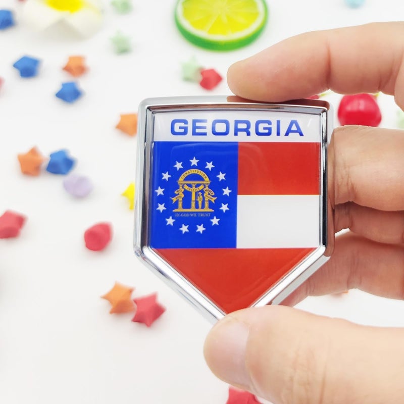 Overdecor 2 Pack Georgia Flag Decal Sticker Emblem Flags for Bumper - Image 2
