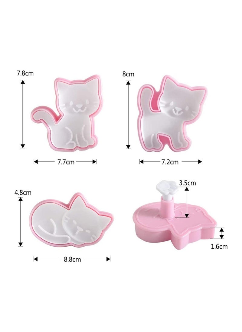 Generic 3pcs Cat Shape Cookie Cutters Set - Plastic Animal Biscuit Cutters for Baking, Fondant Cake Decorating Tools, Perfect for Cat Lovers  - Image 5