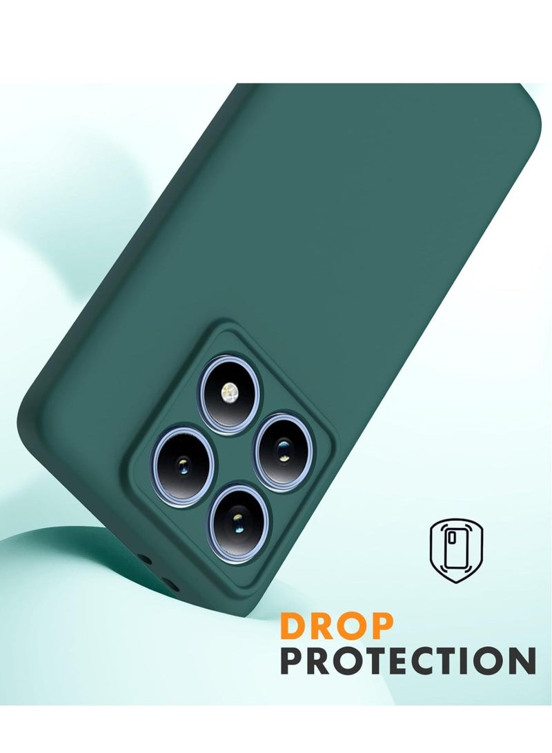 ELTRAZONE Xiaomi 14T Pro 5G Soft Silicone Case with Microfiber Lining, Shockproof Design, and Camera Protection in Green - Image 5