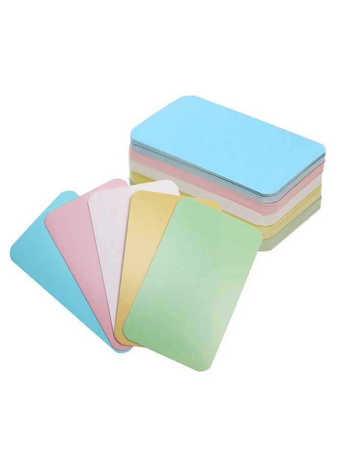 Tupalizy 100Pcs Small Blank Paper Message Note Business Cards Double-Sided Mini Greeting Place Name Vocabulary Word Flash Cards Graffiti Scrapbookings Diy Gift Tags Label (5 Colors)  - Image 1