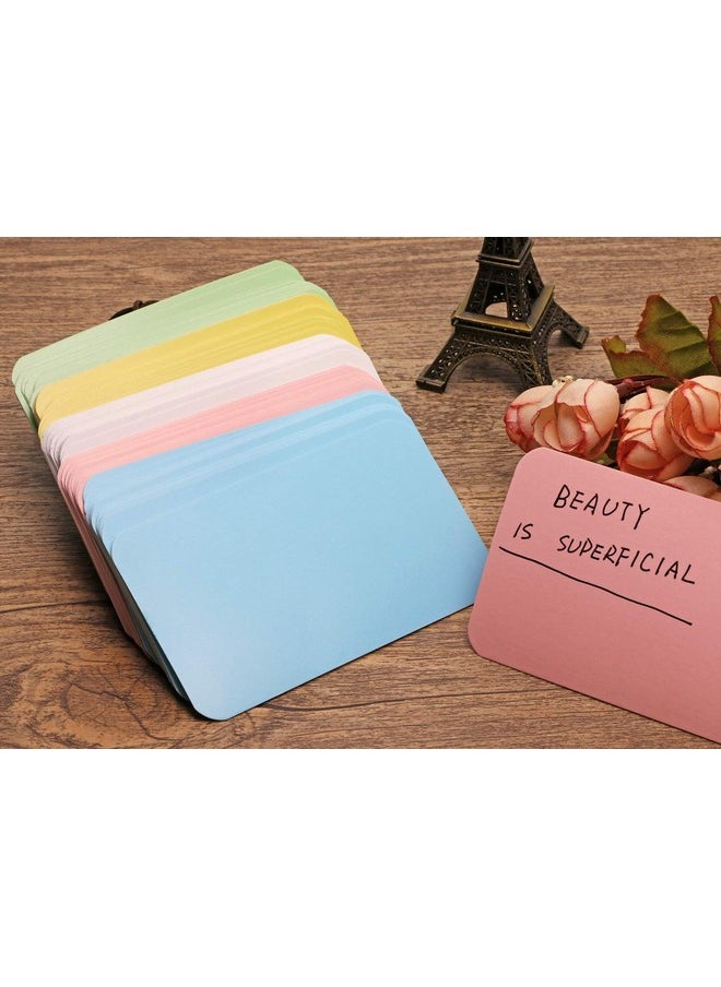 Tupalizy 100Pcs Small Blank Paper Message Note Business Cards Double-Sided Mini Greeting Place Name Vocabulary Word Flash Cards Graffiti Scrapbookings Diy Gift Tags Label (5 Colors)  - Image 2