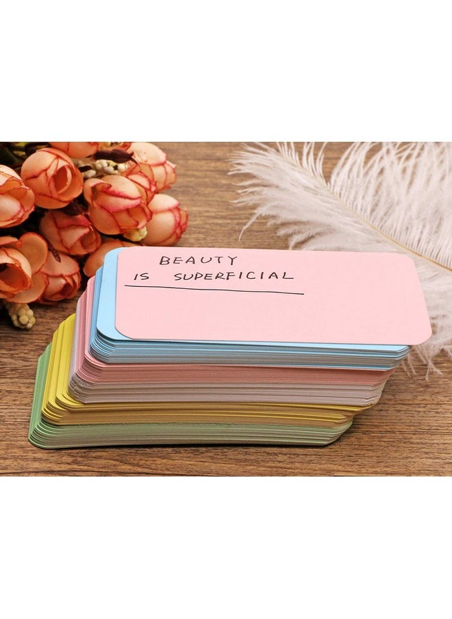 Tupalizy 100Pcs Small Blank Paper Message Note Business Cards Double-Sided Mini Greeting Place Name Vocabulary Word Flash Cards Graffiti Scrapbookings Diy Gift Tags Label (5 Colors)  - Image 4