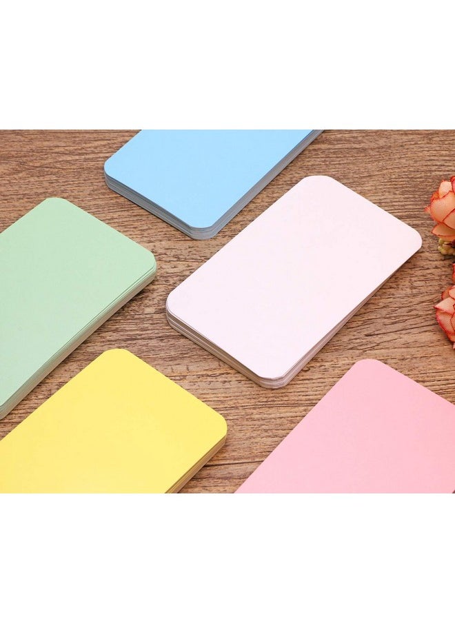 Tupalizy 100Pcs Small Blank Paper Message Note Business Cards Double-Sided Mini Greeting Place Name Vocabulary Word Flash Cards Graffiti Scrapbookings Diy Gift Tags Label (5 Colors)  - Image 3