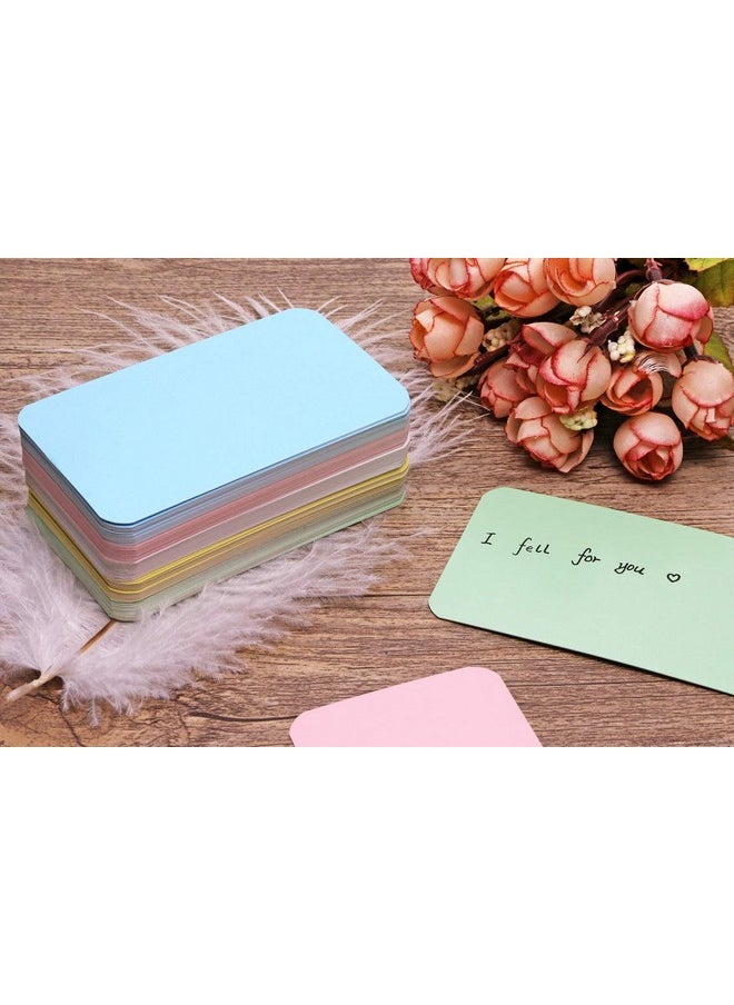 Tupalizy 100Pcs Small Blank Paper Message Note Business Cards Double-Sided Mini Greeting Place Name Vocabulary Word Flash Cards Graffiti Scrapbookings Diy Gift Tags Label (5 Colors)  - Image 5