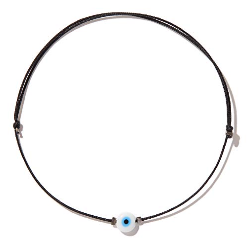 NAZ COLLECTION Evil Eye Bracelet Red String Kabbalah Protection Handmade Adjustable Bracelet For Women Men, ADULT Bracelets (White) - Image 1