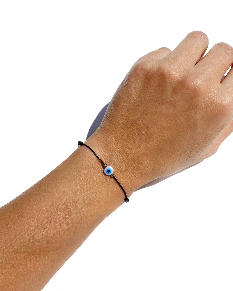 NAZ COLLECTION Evil Eye Bracelet Red String Kabbalah Protection Handmade Adjustable Bracelet For Women Men, ADULT Bracelets (White) - Image 5