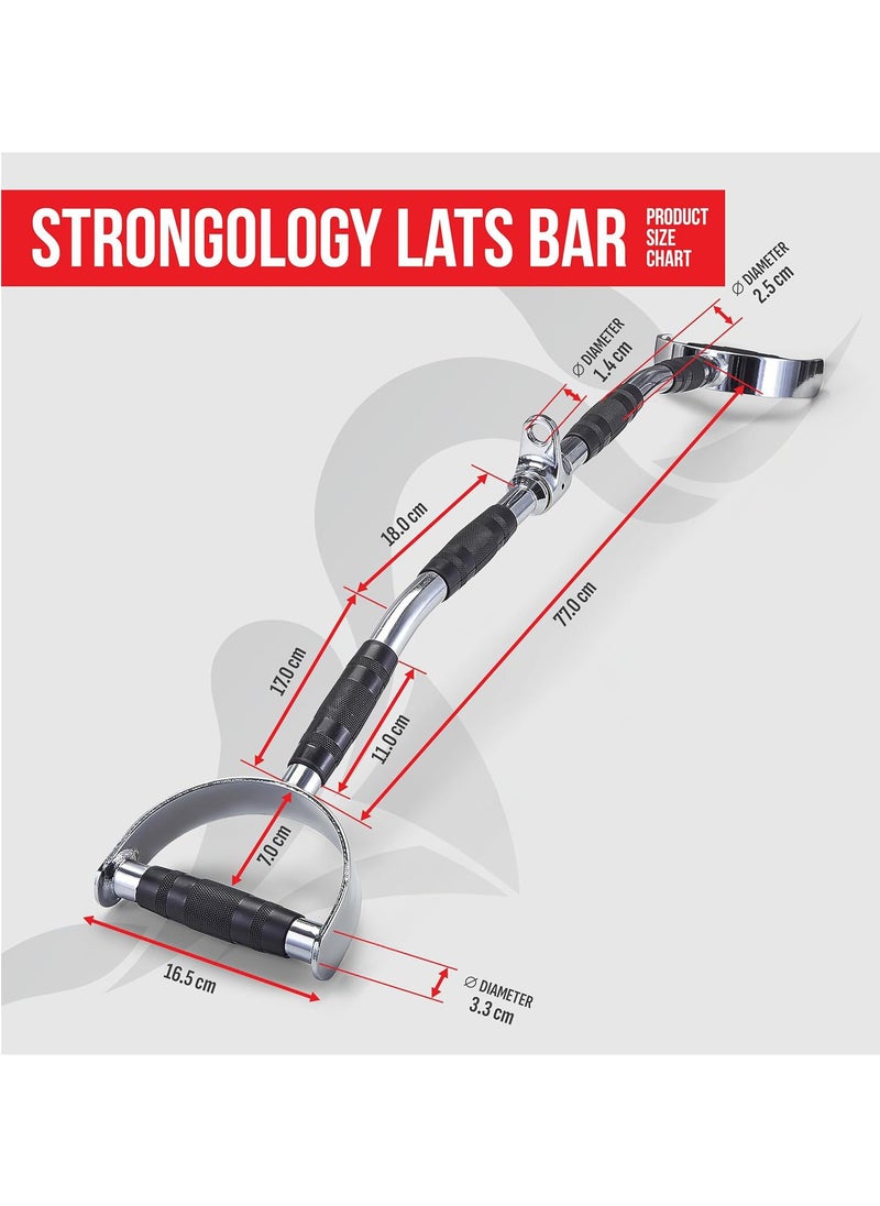 Generic - PUMP-KING Wide Grip LAT Pull Down Bar Attachments with D Grip Handles/Curl LAT Pulldown Attachment for Gym Equipment, Press Down Bar 2 Inch Cable Attachment Rubber Handgrips & Revolving Hanger - Image 1