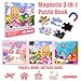 Cosomia Magnetic Puzzles for Kids 35 3in1 Princess Unicorn Mermaid Travel Puzzles for Kids Ages 46 Car Airplane Road Trip Activities Toys Easter Day Gifts for Girls - Image 4