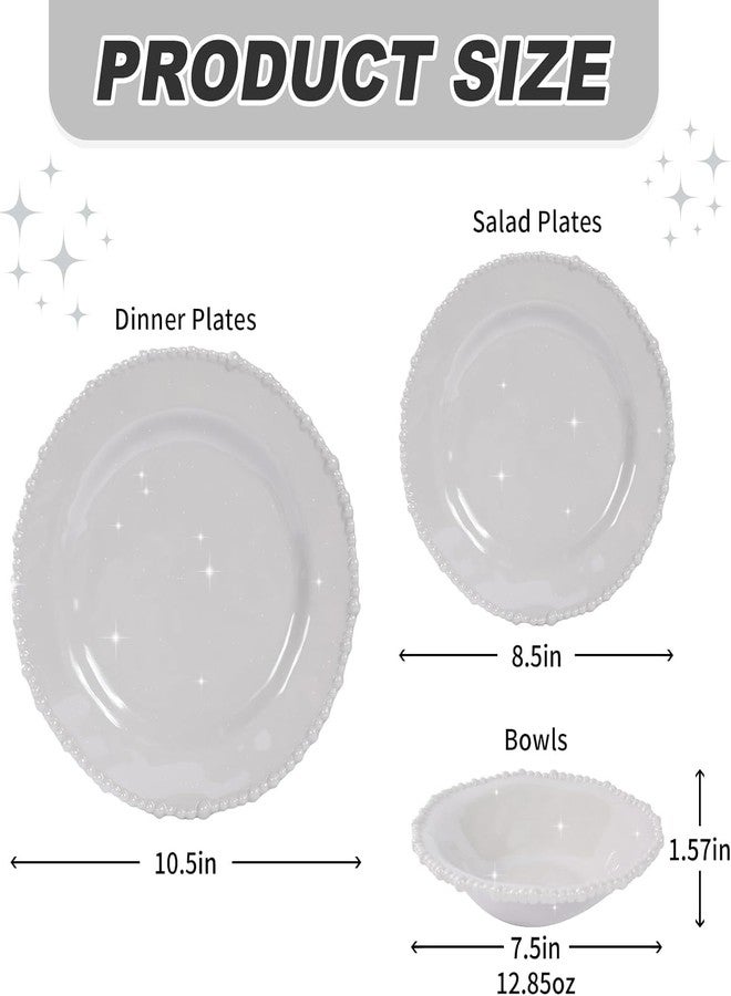 Lechoo Grey Pearl Melamine Dinnerware Set, 12-Piece Plastic Dinner Dishes Set, Service for 4 Unbreakable Kitchen Plates and Bowls Set - Image 3