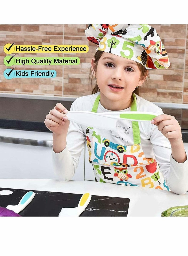 Excefore 3-Piece Kids Plastic Fruit Knife Kids Cooking Tools - Firm Grip, Serrated Edges Can Cut Fruits, Salads, Cakes, Lettuce - Image 5