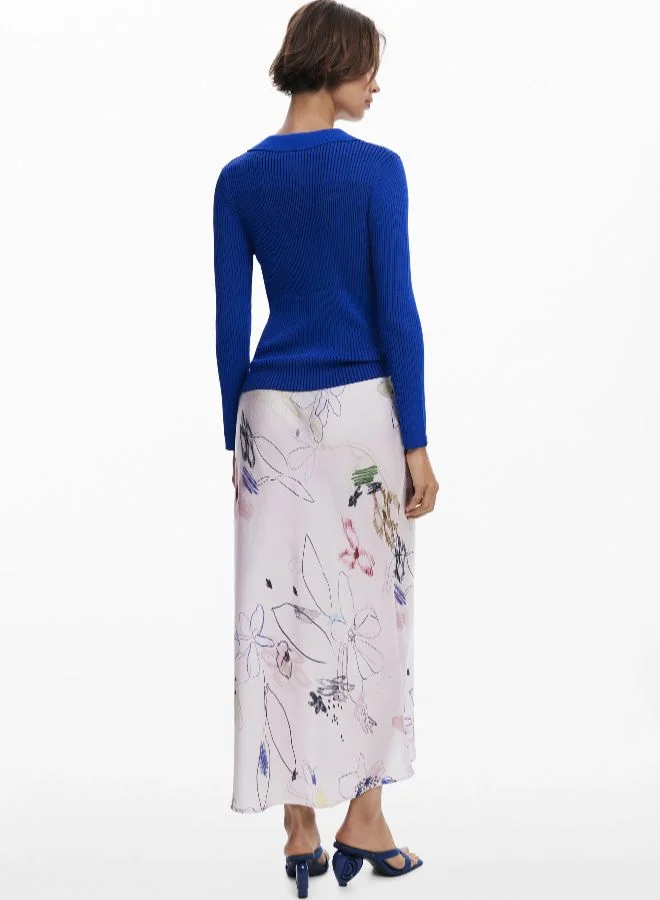 DESIGUAL Multicolour Long Skirt With Strokes for Women | Best Price UAE