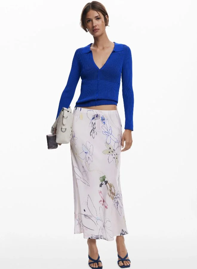 DESIGUAL Long Skirt With Strokes