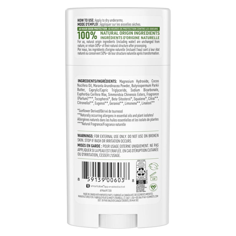Schmidt's Aluminum-Free Vegan Deodorant Bergamot & Lime for Women and Men, with 24 Hour Odor Protection, Natural Ingredients, Cruelty-Free, 2.65 oz - Image 3