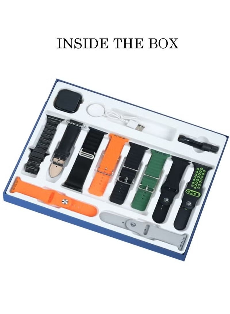 ELTRAZONE U11 Max Series 9 Smart Watch – 2.2-Inch Full Screen Display, 10 Interchangeable Straps, and Wireless Charger for Men and Women (Black) - Image 5