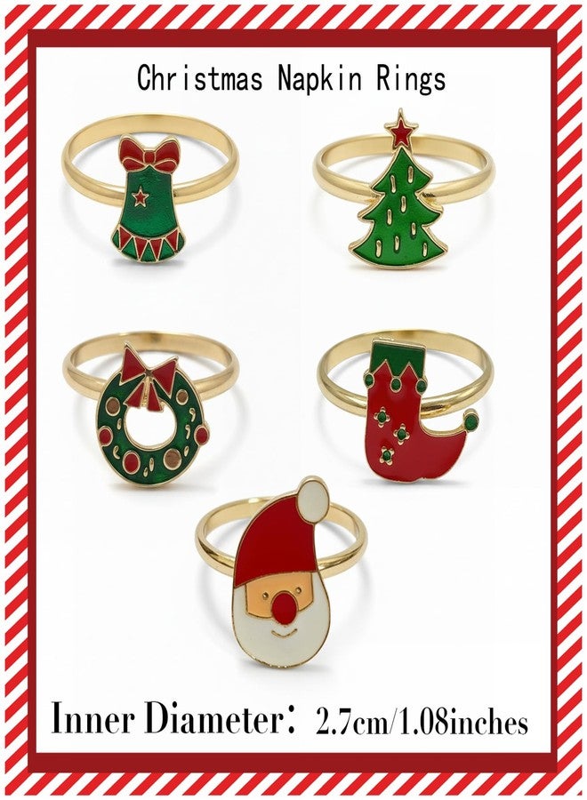 Bmpzery Christmas Napkin Rings Set of 12,Multicolor Christmas Napkin Rings for Dinning Table,12 Shapes Metal Napkins Ring Holders Set,for Wedding and Festival Party Decoration Kitchen Table - Image 5