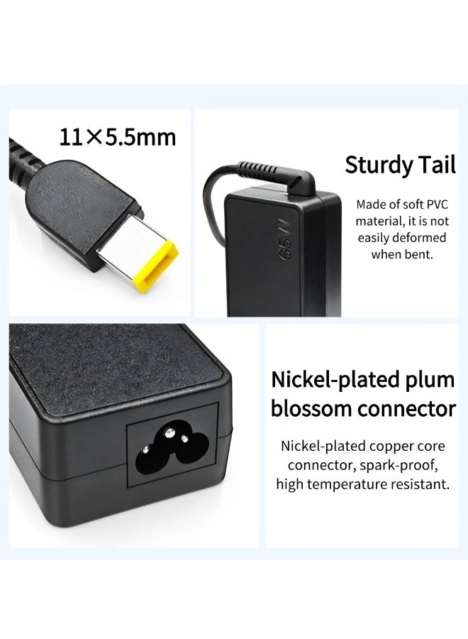 Vixplorn Charger for Lenovo laptops, laptop power adapter, 65W laptop charger, suitable for home office, cafes, bedrooms, and travel. - Image 2