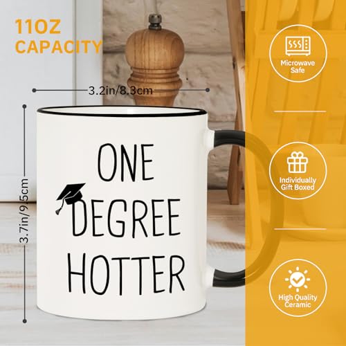 Petalsun Graduation Gifts for Her, Him - 11oz Ceramic One Degree Hotter Mug - 2025 Funny College, Masters Degree, Phd, Nursing & Nurse, High School Grad Gifts for Women Men, Graduation Party Decorations - Image 5