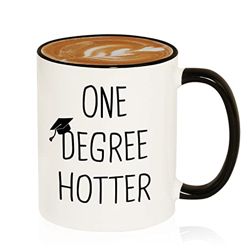 Petalsun Graduation Gifts for Her, Him - 11oz Ceramic One Degree Hotter Mug - 2025 Funny College, Masters Degree, Phd, Nursing & Nurse, High School Grad Gifts for Women Men, Graduation Party Decorations - Image 1