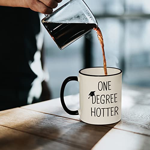 Petalsun Graduation Gifts for Her, Him - 11oz Ceramic One Degree Hotter Mug - 2025 Funny College, Masters Degree, Phd, Nursing & Nurse, High School Grad Gifts for Women Men, Graduation Party Decorations - Image 2