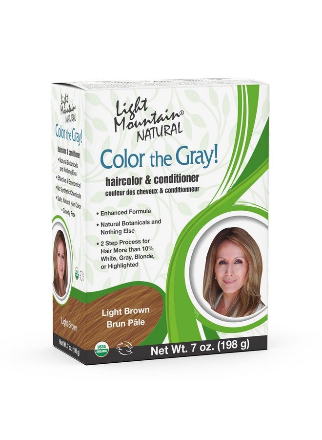 Light Mountain Henna Hair Color & Conditioner, Color the Gray - Light Brown Hair Dye for Men/Women, 2-Step Chemical-Free, Semi-Permanent Hair Color for White, Gray, and Blonde Hair, 7 Oz - Image 1