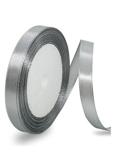 MARKQ Silver Satin Ribbon, 12mm x 25yd Double Faced Polyester Ribbon for Gift Wrapping, Party Favors, Wedding Decorations, Bow Making, Bouquets, Sewing Projects & Craft Supplies  - Image 1