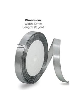 MARKQ Silver Satin Ribbon, 12mm x 25yd Double Faced Polyester Ribbon for Gift Wrapping, Party Favors, Wedding Decorations, Bow Making, Bouquets, Sewing Projects & Craft Supplies  - Image 2