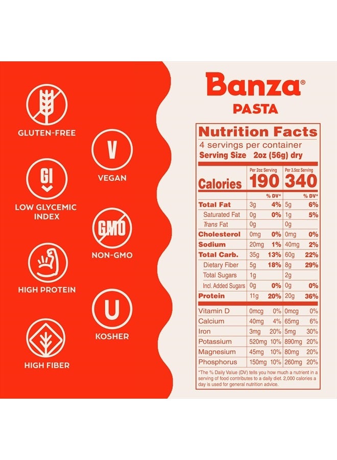 Banza Elbows Pasta from Chickpeas - Gluten Free, High Protein, and Lower Carb Protein Elbows Chickpea Pasta - 8oz - Image 4