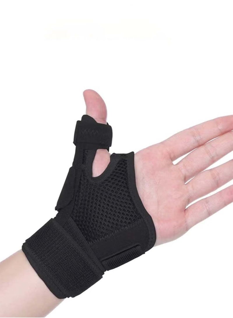 Sport Thumb Wrist Support Sleeve, Breathable and Adjustable Thumb Wrist Gloves, Gloves for Pain Relief Arthritis Tendonitis Sprained,Upgraded version, Black - Image 1