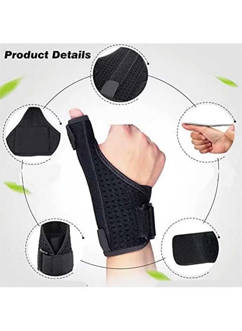 Sport Thumb Wrist Support Sleeve, Breathable and Adjustable Thumb Wrist Gloves, Gloves for Pain Relief Arthritis Tendonitis Sprained,Upgraded version, Black - Image 3