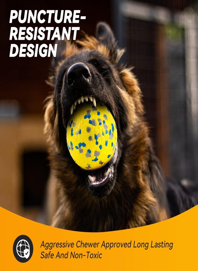 FUSOTO 2Pcs Dog Balls, Tennis Balls for Dog Aggressive Chewers, for Large Medium Small Puppy, Training Catch&Fetch, Water Floats Toys, Yellow - Image 3