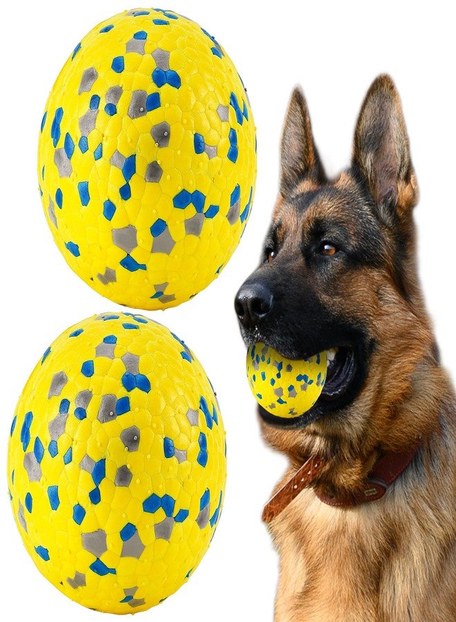 FUSOTO 2Pcs Dog Balls, Tennis Balls for Dog Aggressive Chewers, for Large Medium Small Puppy, Training Catch&Fetch, Water Floats Toys, Yellow - Image 1