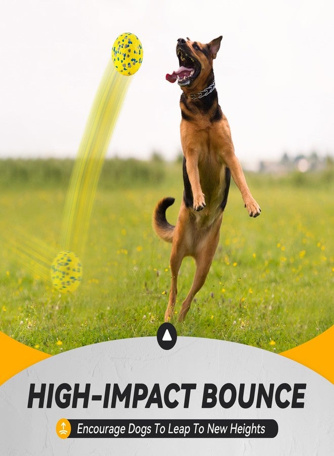 FUSOTO 2Pcs Dog Balls, Tennis Balls for Dog Aggressive Chewers, for Large Medium Small Puppy, Training Catch&Fetch, Water Floats Toys, Yellow - Image 2