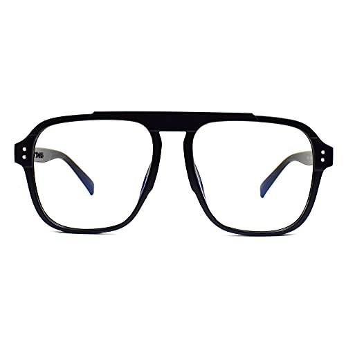 Peter Jones Square Computer Glasses for Men Women with Zero Power Blue Light Blocking Glare Lenses (SIZE LARGE) AG18052B - Image 4
