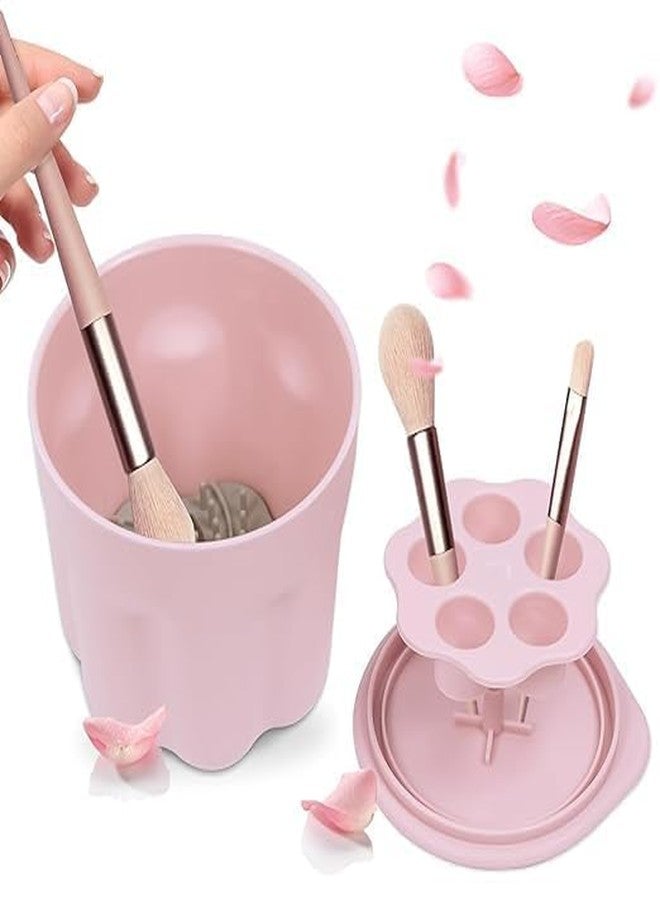 HELLYZ 3-in-1 Makeup Brush Cleaner and Holder - Portable Brush Cleaning Bowl with Drying Rack and Cleaning Mat - Cosmetic Brush Washing Tool for Storage & Drying - Image 1